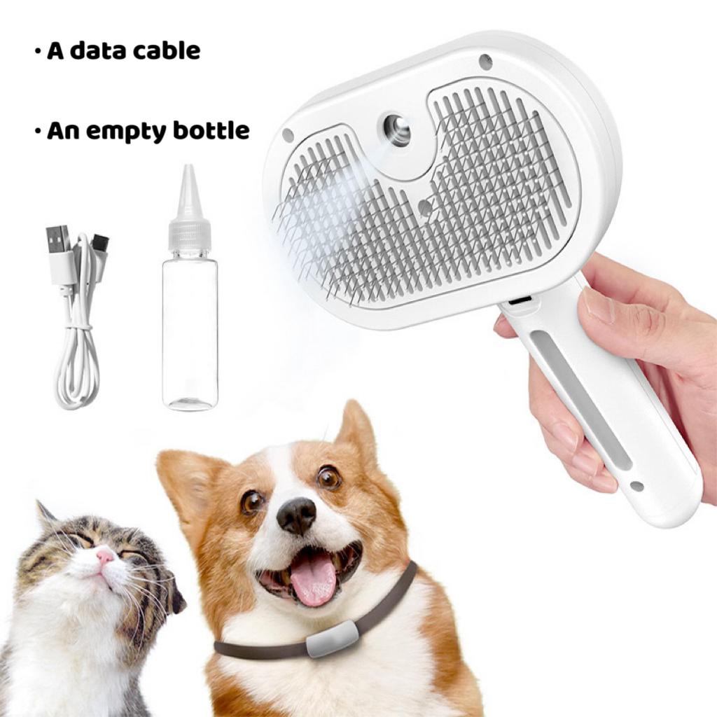 Cat 3-in-1 Rechargeable Steam Comb for Pet Hair Removal - Grooming - Massage - Pet Cleaning Tool for Cats and Dogs large pog usb rechargeable