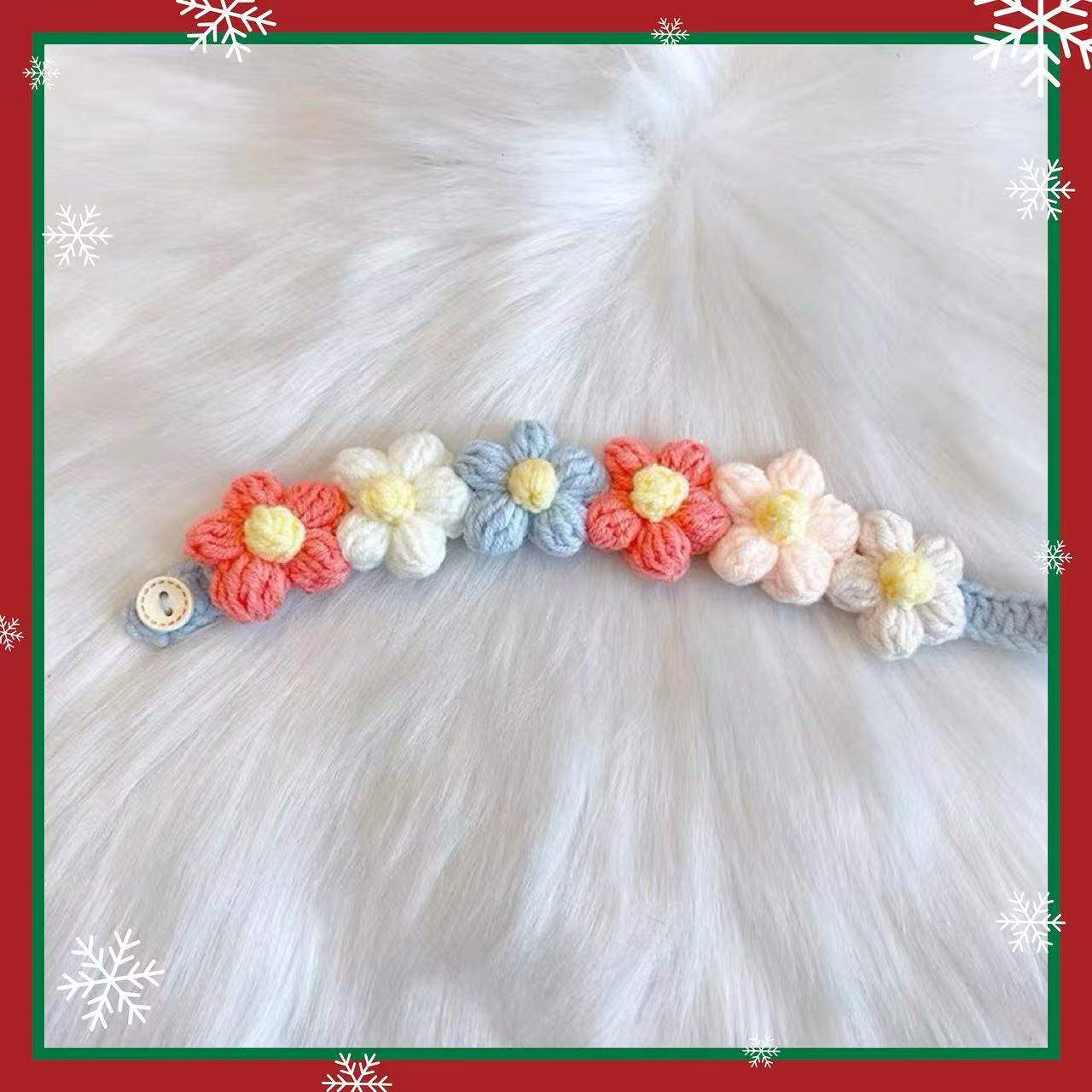 Handmade Knitted Pet Collar, Soft, Cozy, Stylish Design for Cats & Small Dogs , Breathable Fabric for Comfort