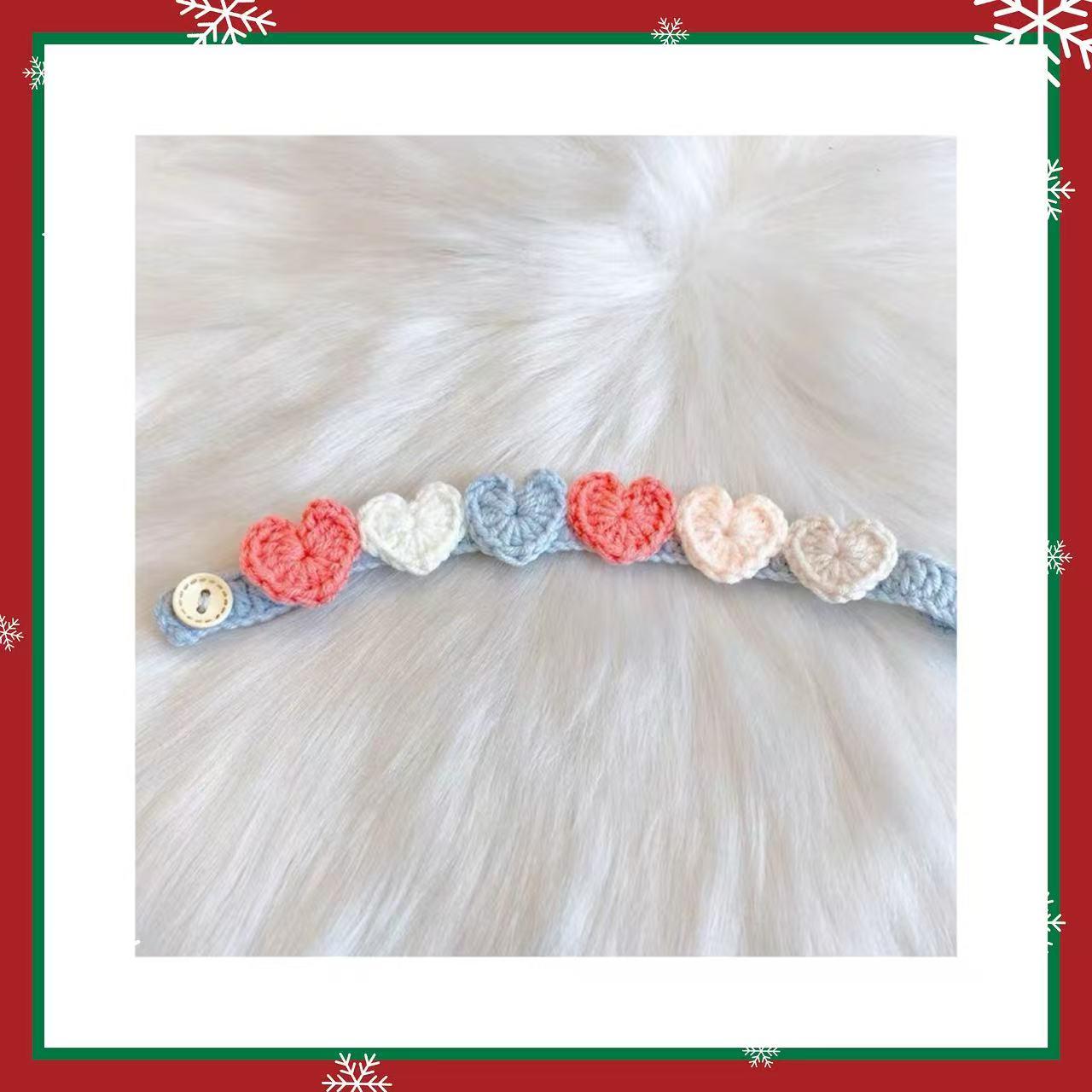 Handmade Knitted Pet Collar, Soft, Cozy, Stylish Design for Cats & Small Dogs , Breathable Fabric for Comfort