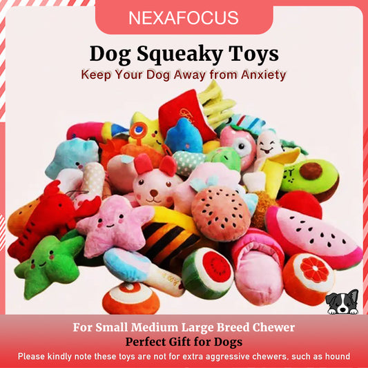 Dog Squeaky Toys - Scratch Resistant - Bite Resistant - For Dogs and Cats to Relieve Boredom - Plush Mini Dox play toy