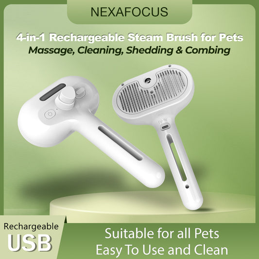 Cat 3-in-1 Rechargeable Steam Comb for Pet Hair Removal - Grooming - Massage - Pet Cleaning Tool for Cats and Dogs large pog usb rechargeable