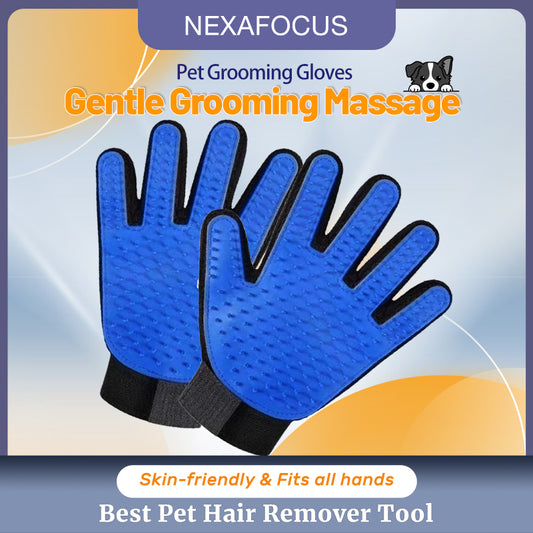 Cat Grooming Rubber Gloves - Hair Remover - Pet Grooming Tool for Cats and Dogs