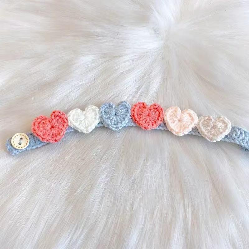 Handmade Knitted Pet Collar, Soft, Cozy, Stylish Design for Cats & Small Dogs , Breathable Fabric for Comfort