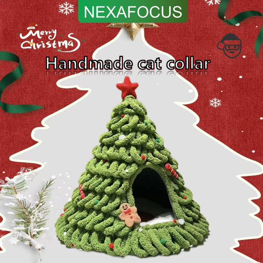 DIY Christmas Cat Bed Kit, Festive Design for Cats, Includes Soft Bedding & Accessory, Perfect for Holiday Seasons and Year-Round Use