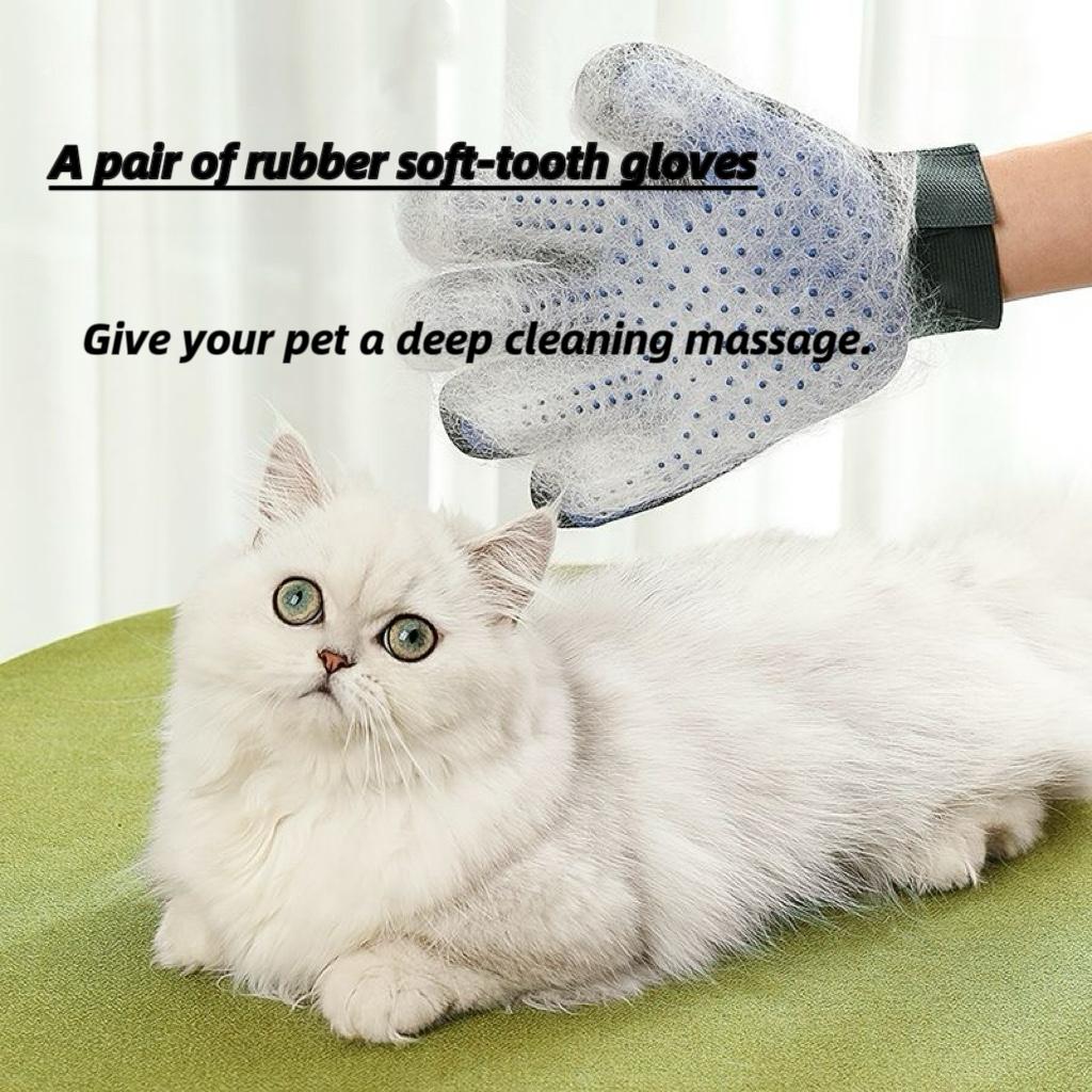 Cat Grooming Rubber Gloves - Hair Remover - Pet Grooming Tool for Cats and Dogs